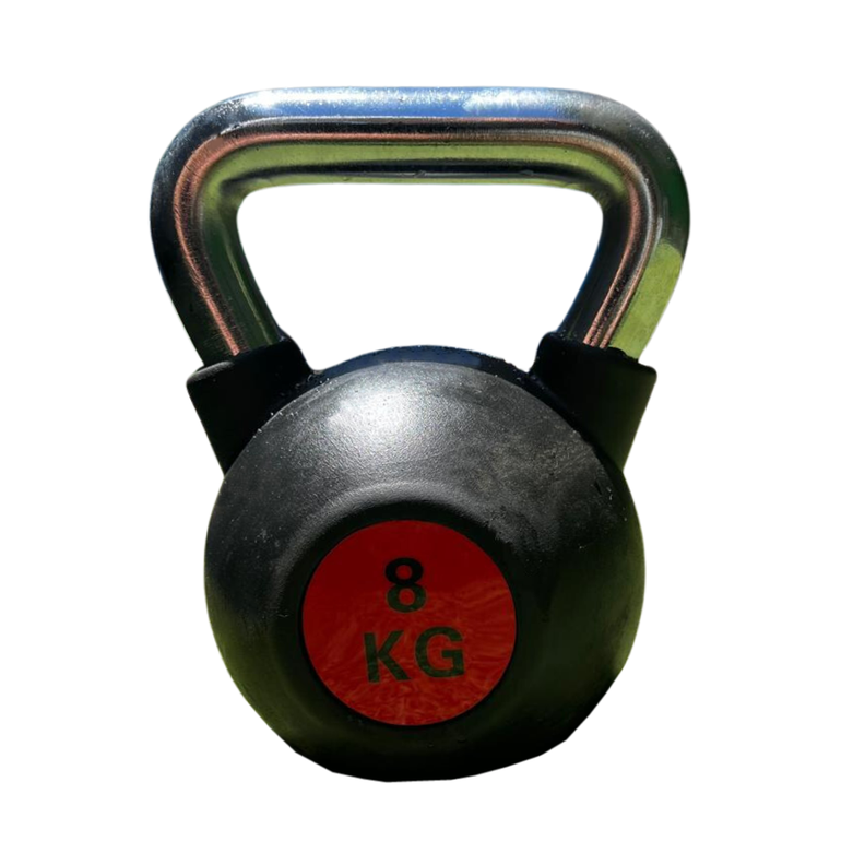 Pesas Rusas Kettlebell de Acero Recubiertas de Caucho 8 Kg-0