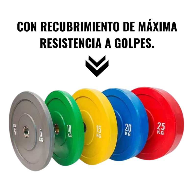 Par Discos Bumper 10 Kg Olímpicos Profesional-3