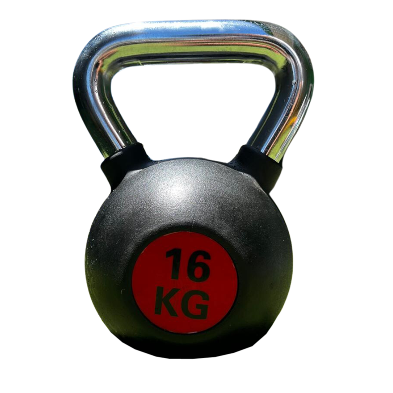 Pesas Rusas Kettlebell de Acero Recubiertas de Caucho 16 Kg-0