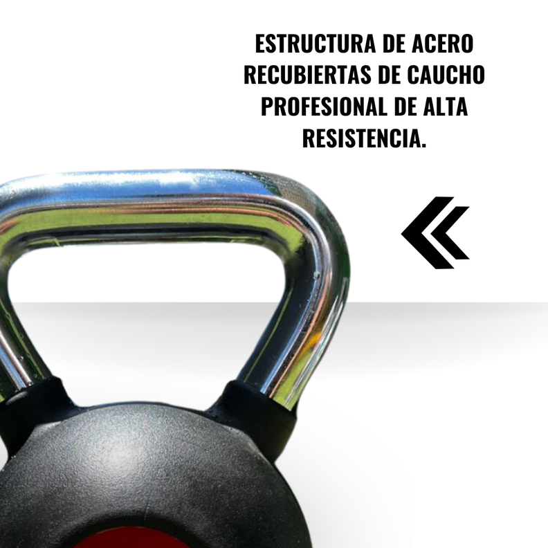 Pesas Rusas Kettlebell de Acero Recubiertas de Caucho 10 Kg-2