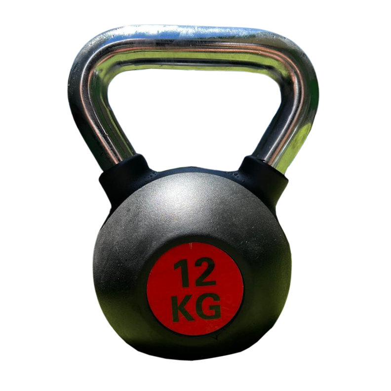 Pesas Rusas Kettlebell de Acero Recubiertas de Caucho 12 Kg-0