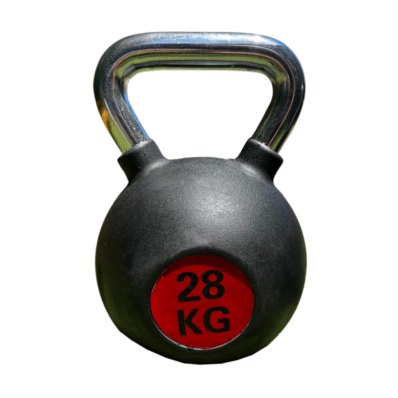 Pesas Rusas Kettlebell de Acero Recubiertas de Caucho 28 Kg-0