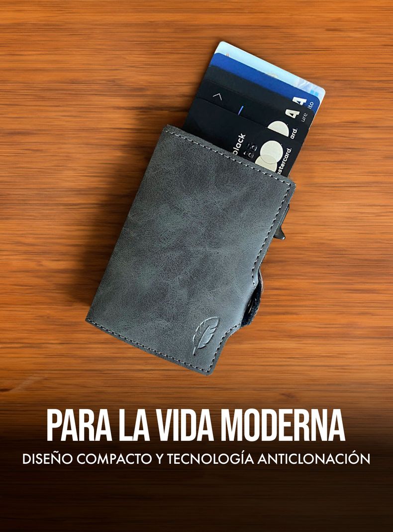 Billetera Inteligente con Tarjetero Anticlonación Gray - Pardal-1