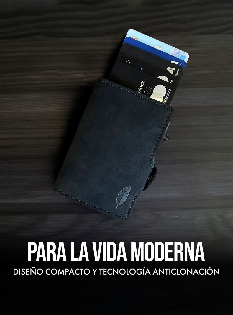 Billetera Inteligente con Tarjetero Anticlonación Black - Pardal-1