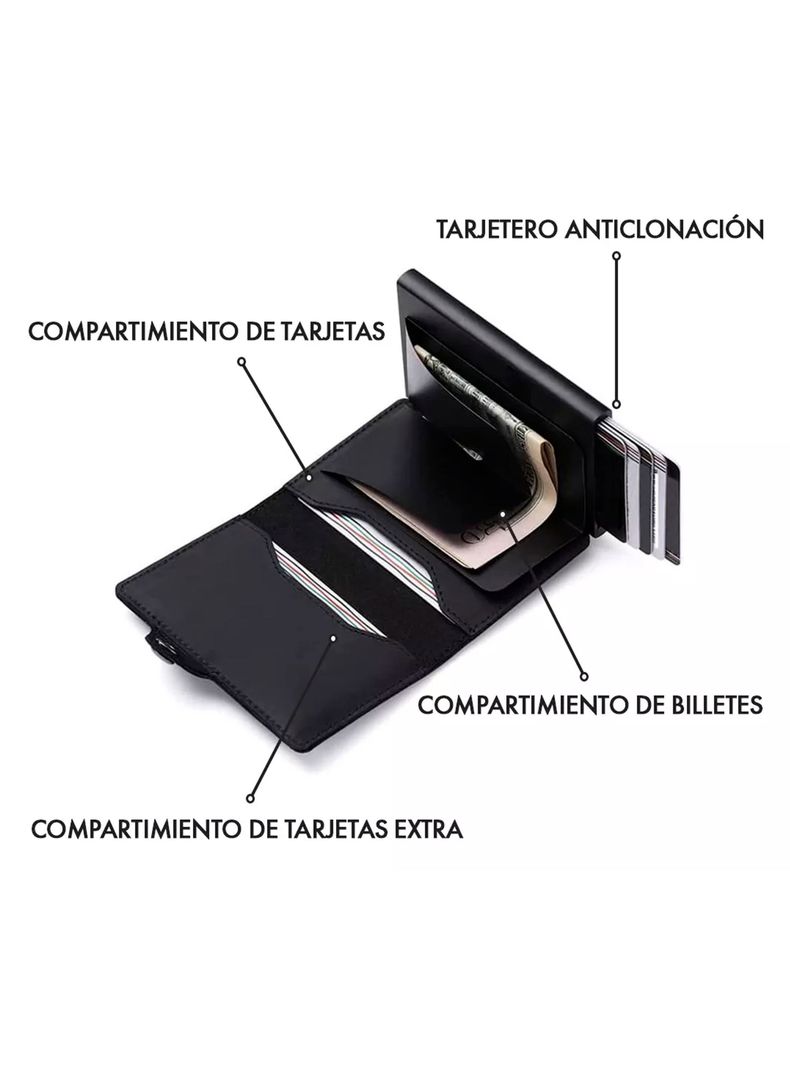 Billetera Inteligente con Tarjetero Anticlonación Black - Pardal-2