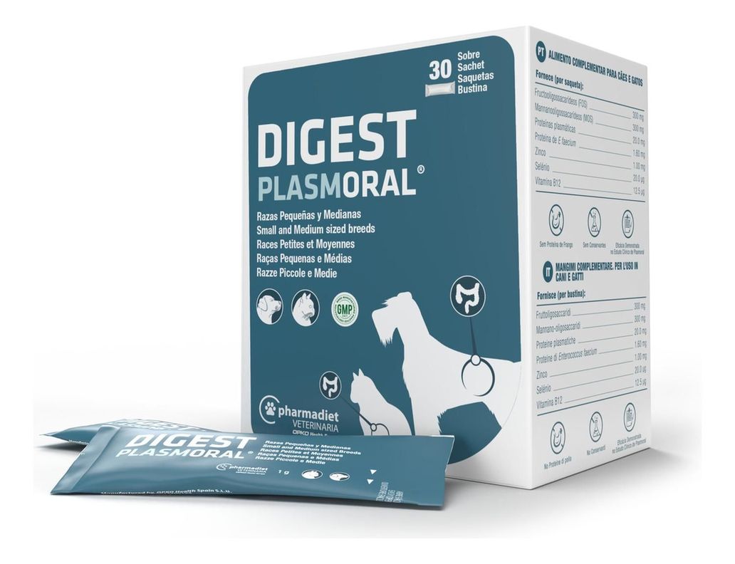 X6 Sachet Digest Plasmoral Perro Gato Raza Pequena Mediana Verde 6