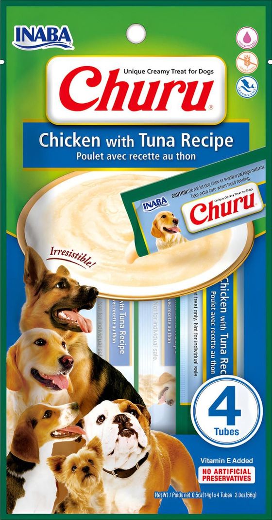 Snack Para Mascotas Churu Perros Premios 14g X 4 Tubos (56g) Azul 1