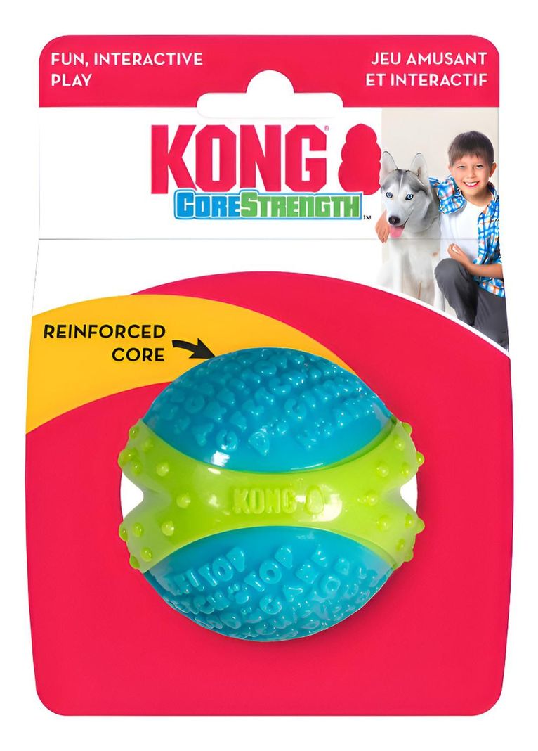 Kong Corestrength Ball L Pelota Juguete Dental Con Textura Celeste