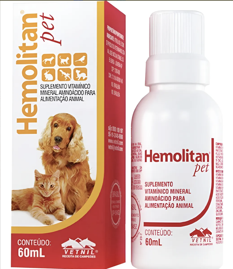 Hemolitan Pet 60ml Suplemento Para Perro Gato Y Aves Blanco 2