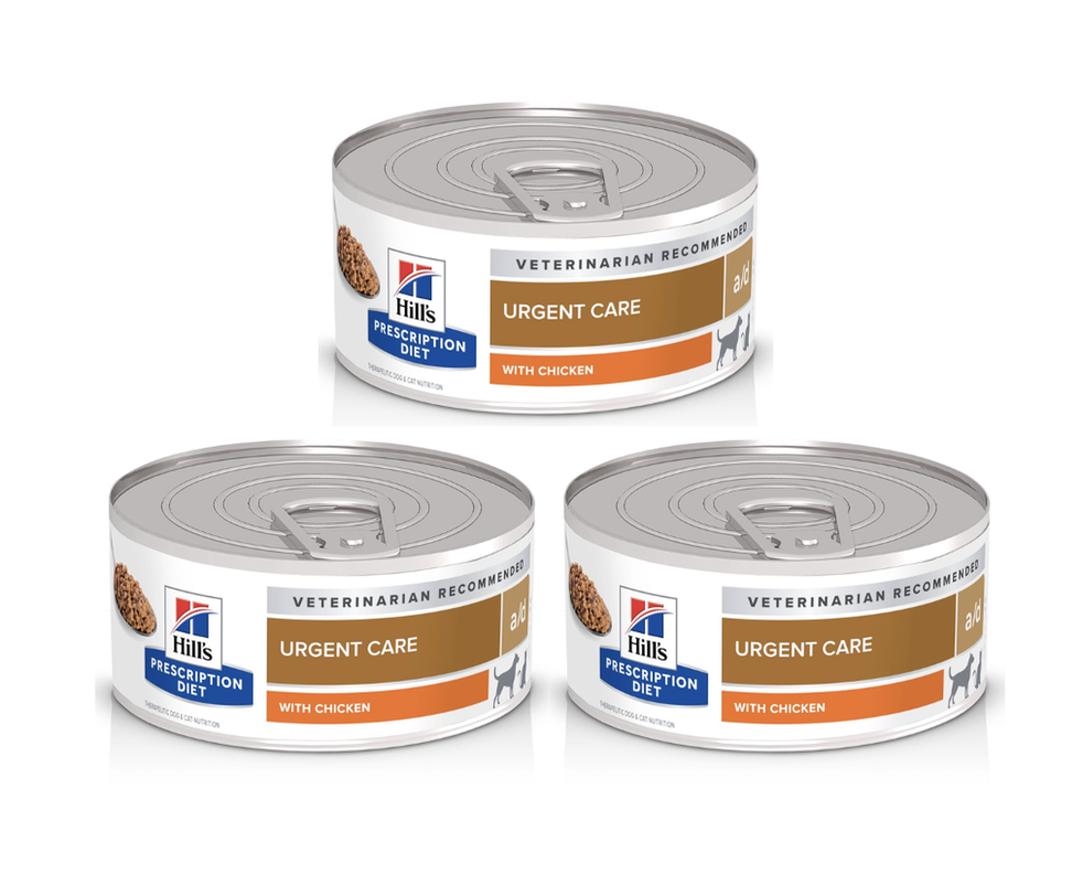 3 X Latas Hills A/d Urgent Care Perro Y Gato 156grs. Blanco 16 onzas