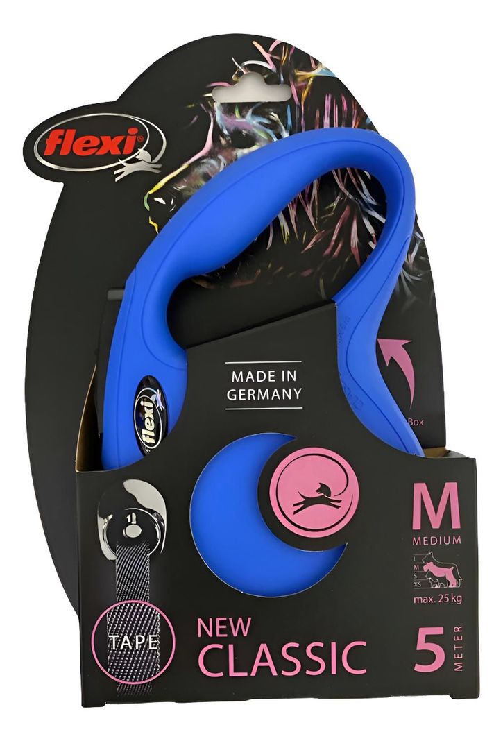 Correa Retractil Para Perro Flexi Classic Talla M Max. 25kg Azul 25