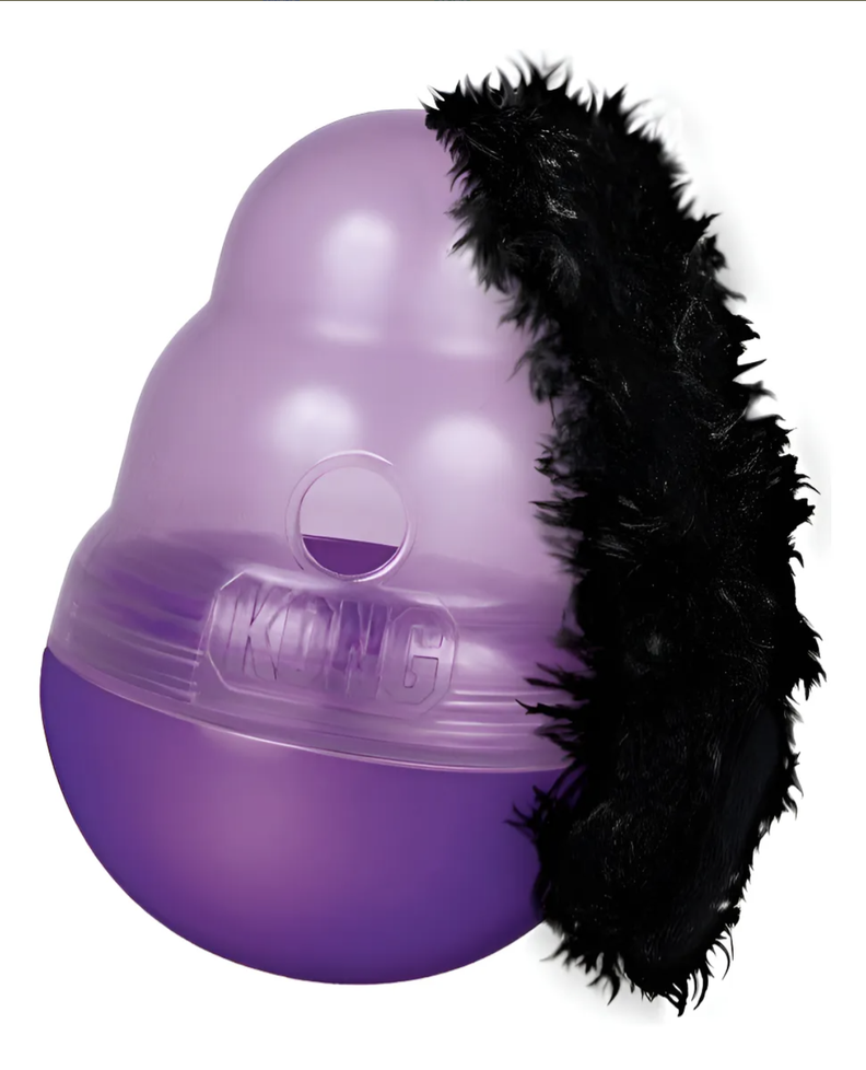 Juguete Interactivo Dispensador Para Gato Kong Cat Wobbler Morado Oscuro 17.5