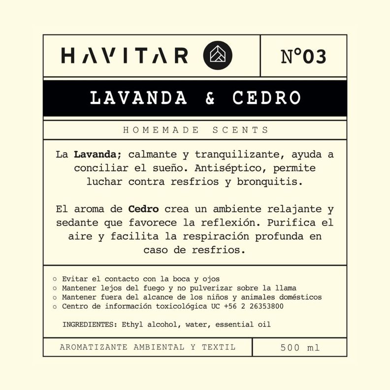 Aromatizador Ambiental y Textil Vidrio 500 ML Lavanda & Cedro-2