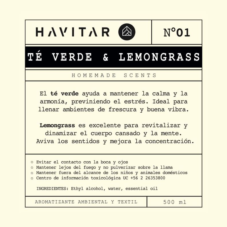 Aromatizador  Ambiental y Textil Vidrio 500 ML Verde & Lemongras-2
