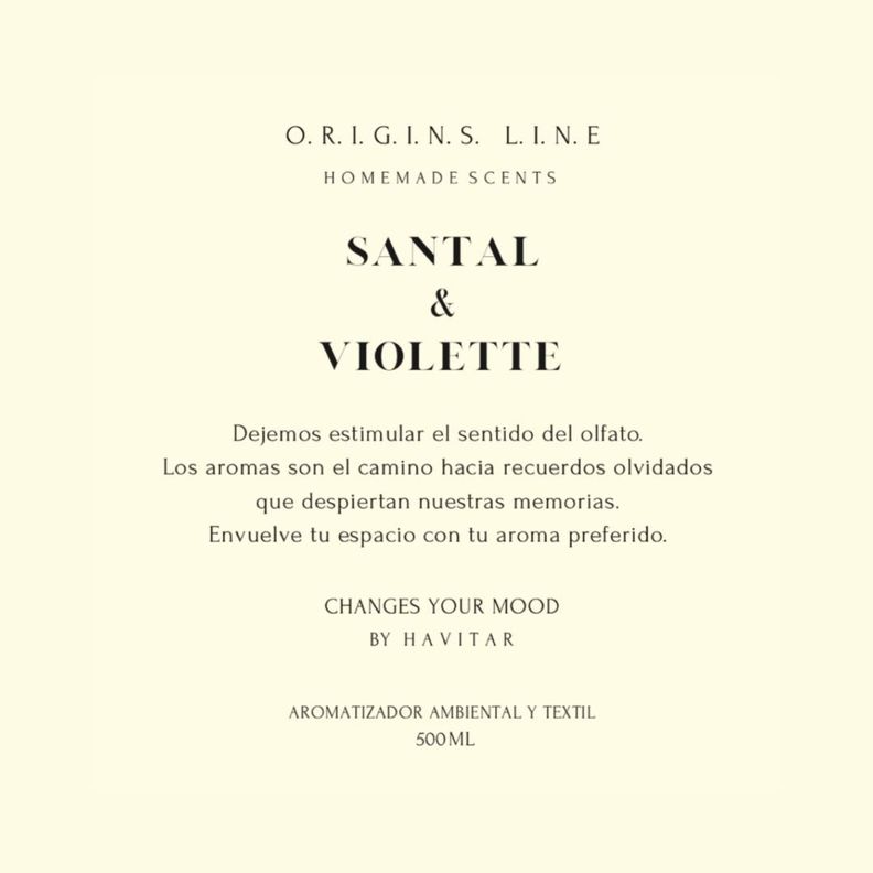 Aromatizador Ambiental y Textil Vidrio 500 ML Santal & Violette-2
