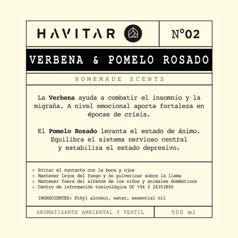 Aromatizador Ambiental y Textil Vidrio 500 ML Verbena & Pomelo Rosado-2