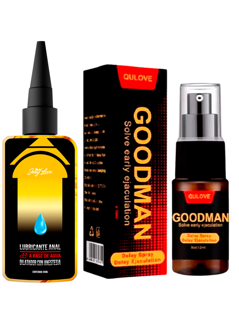 Pack Lubricante Anal y Retardante GoodMan Spray-0