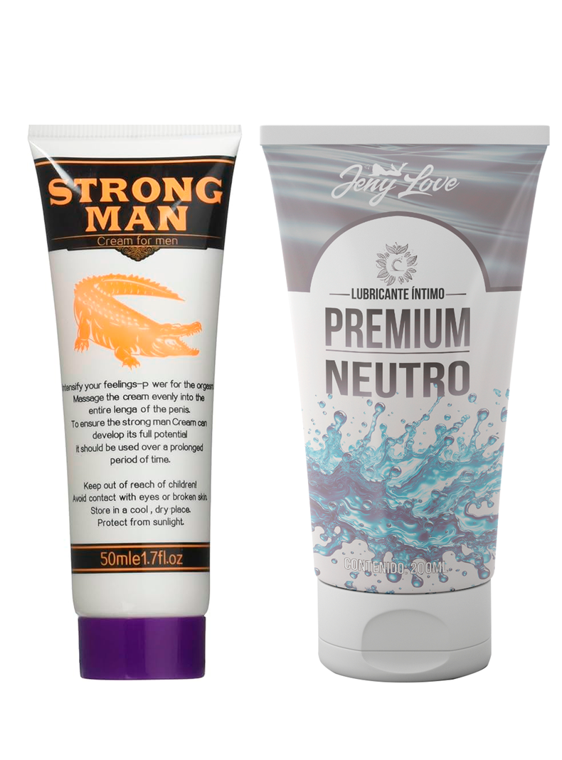 Pack Lubricante Neutro y Potenciador Masculino Strong Man-0
