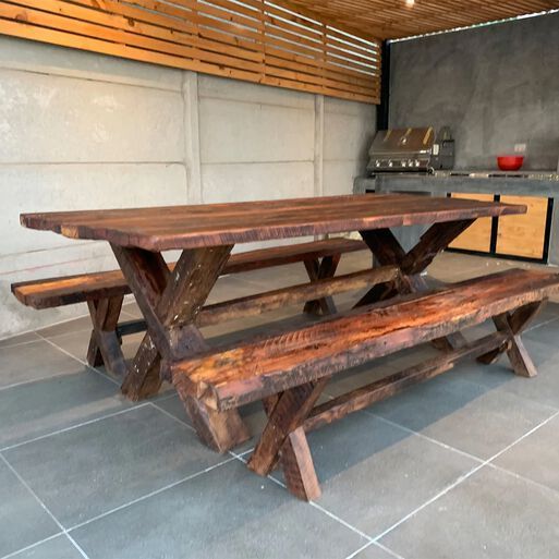 Mesa Comedor Roble Rústica X 180x100cm-1