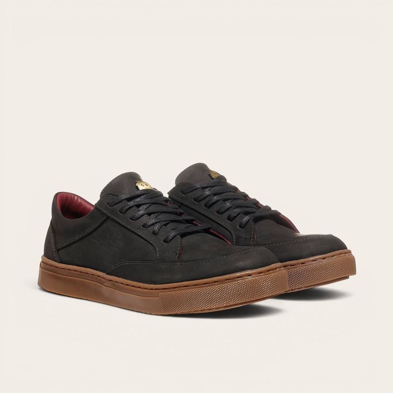 Zapatilla de Cuero Urbana La Campana OLKI - Negra/Cristal