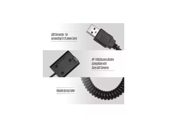Andoer Np-fw50 Dummy Battery + 5v 3a Usb Adaptador Para Sony-4