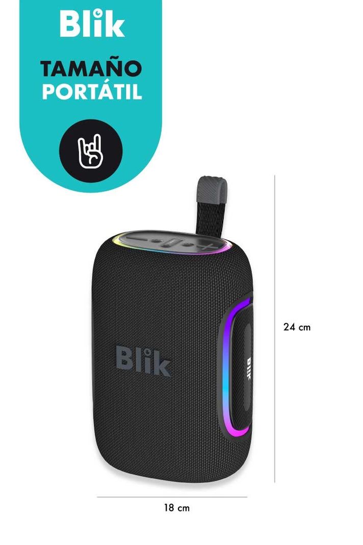 Parlante Bluetooth Portátil Bass Blik Hype-U3 negro-4