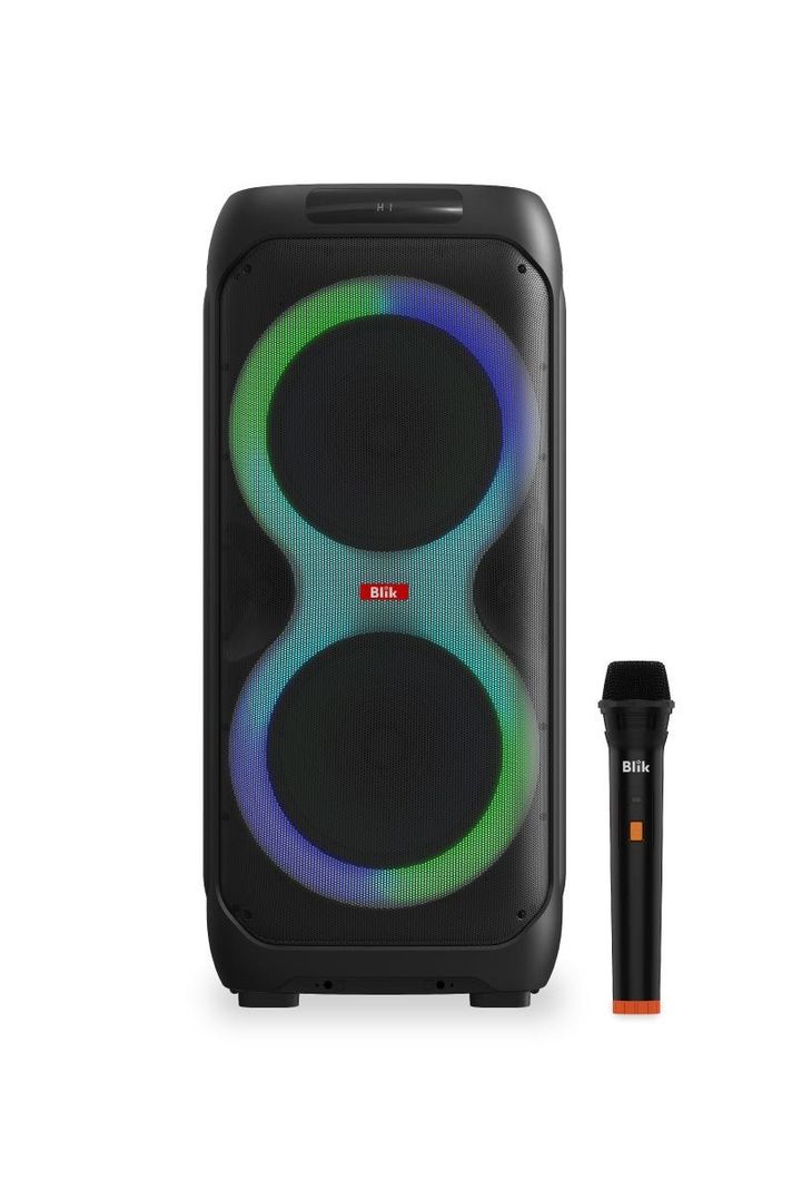 Parlante Bluetooth Karaoke Con Microfono Blik Lightmax12 Negro
