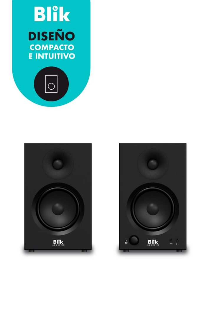 Par Parlantes HI-FI Bluetooth Blik Bookshelf One-4
