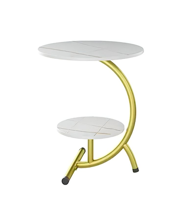 Mesa Auxiliar 2 Niveles Forma C Redonda Decorativa Jhn-0