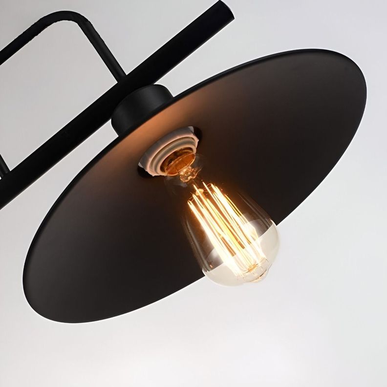 LÁMPARA COLGANTE Vintage Campanas Negras LED Triple cabezal-6