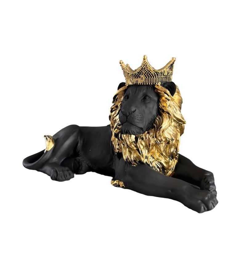 Figura León Acostado Estatua Coleccionable Decoración Jhn-0