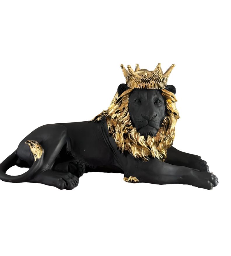 Figura León Acostado Estatua Coleccionable Decoración Jhn-1