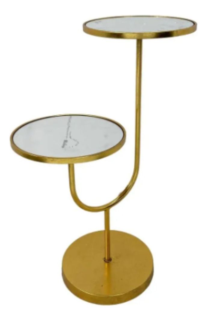 Mesa Auxiliar Decorativa Nogal Dorado Jhn-3
