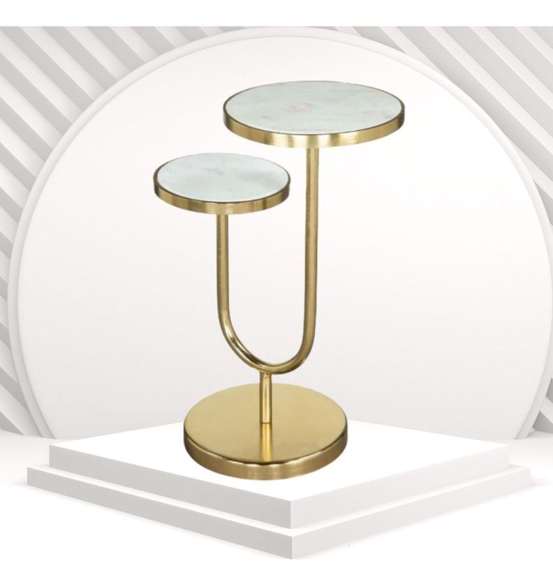 Mesa Auxiliar Decorativa Nogal Dorado Jhn-5