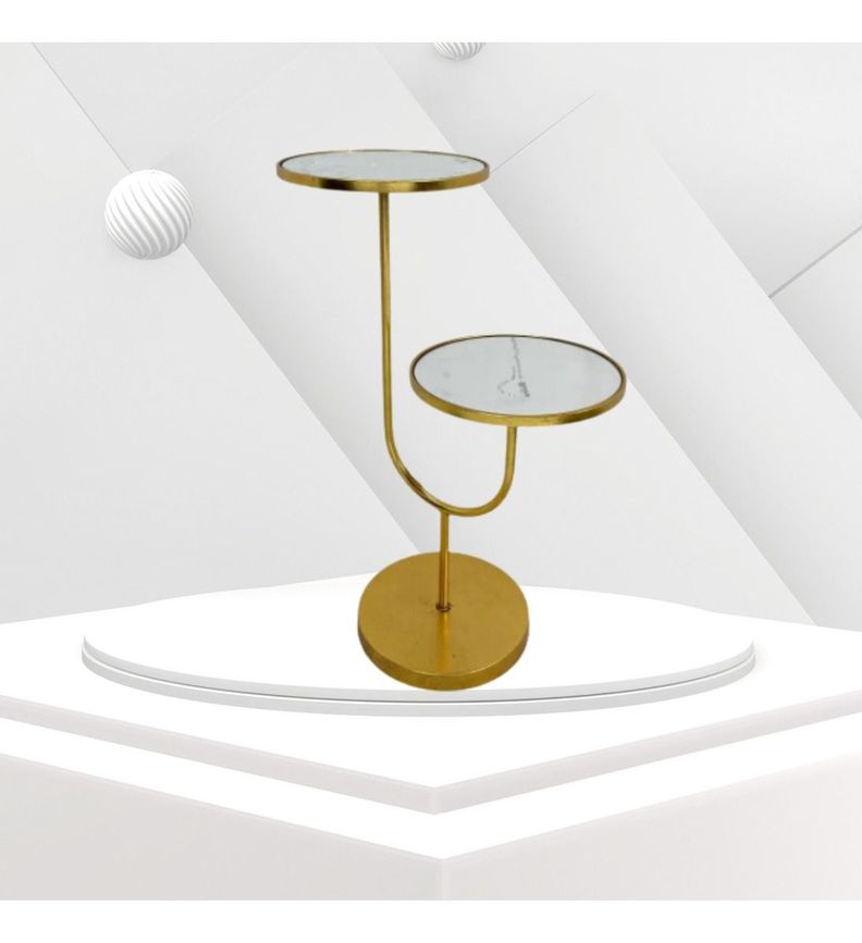Mesa Auxiliar Decorativa Nogal Dorado Jhn-6