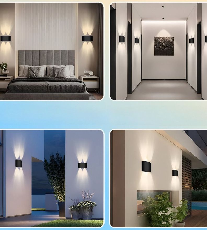 Lámpara LED Pared 4w Luces Muro Negro Decorativa Jhn-6