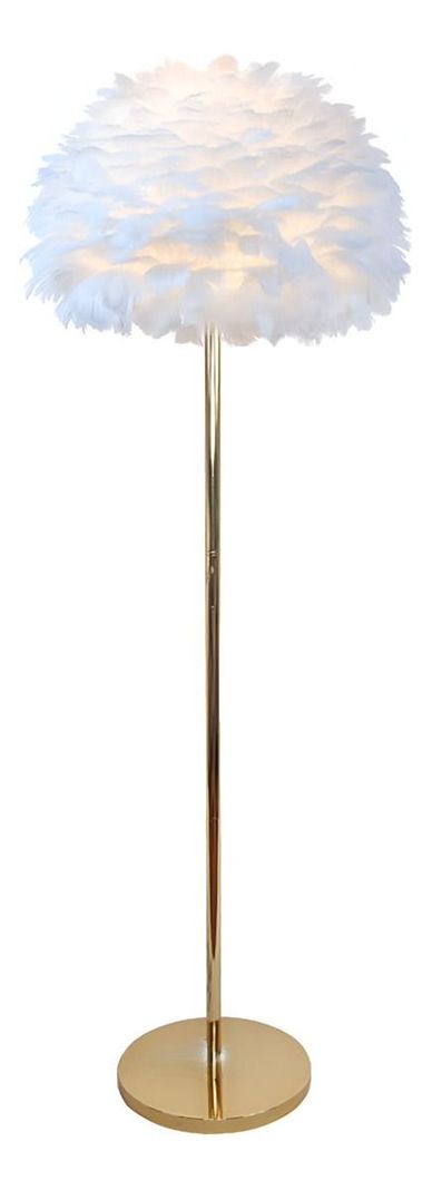 Lámpara Pie Moderna Noche Sombra Plumas Decorativa Jhn-0