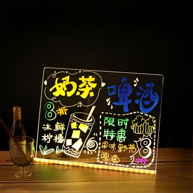 Pizarra Iluminada Led Acrilica Escritorio Tablero Lau-1