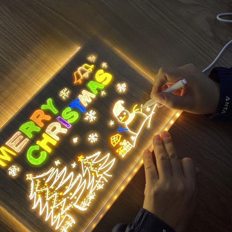 Pizarra Iluminada Led Acrilica Escritorio Tablero Lau-8