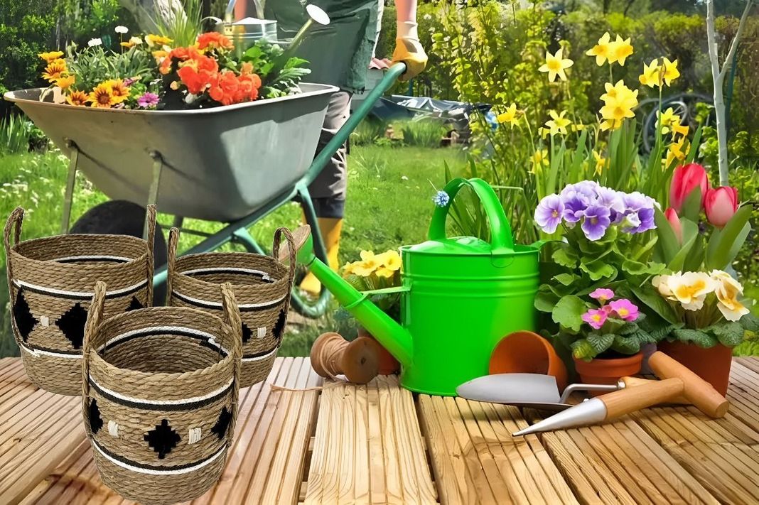 Set de 3 Canastos Decorativos Yute Cestos Étnico Jhn-6