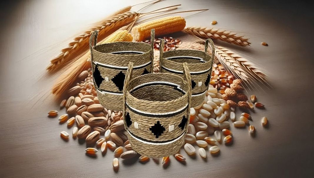Set de 3 Canastos Decorativos Yute Cestos Étnico Jhn-8