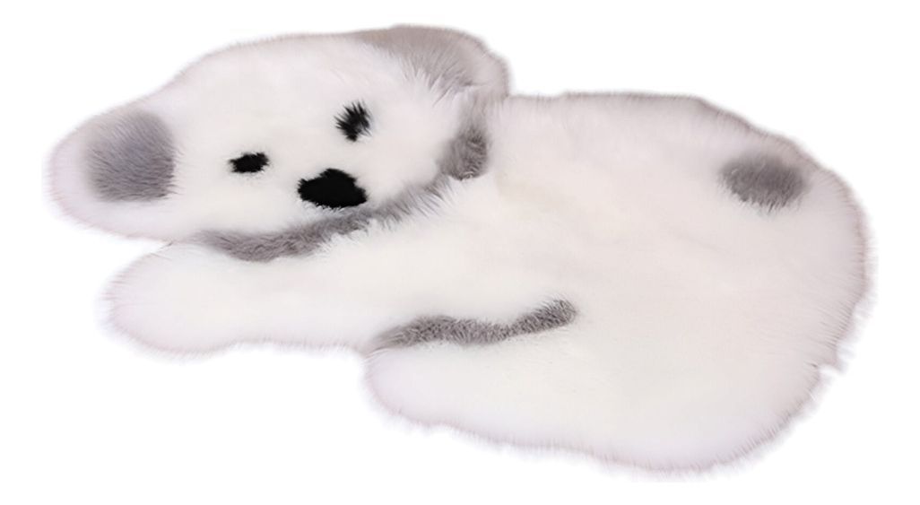 Alfombra Moderna Koala Antideslizante Blanco Gris Jhn-0