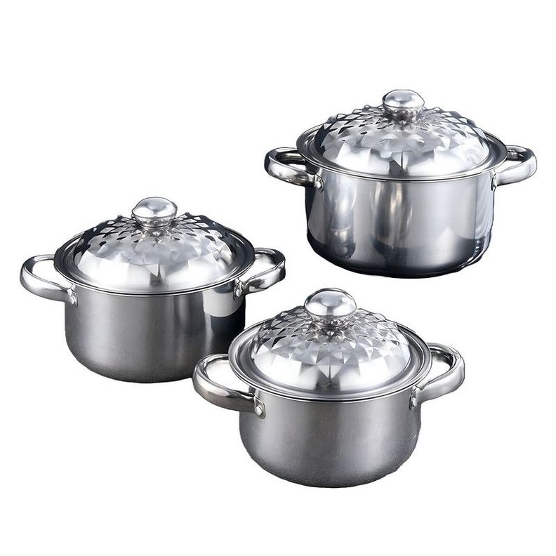 Ollas Acero Inoxidable 5 Piezas Guisar Freir Cocinar Lau-0