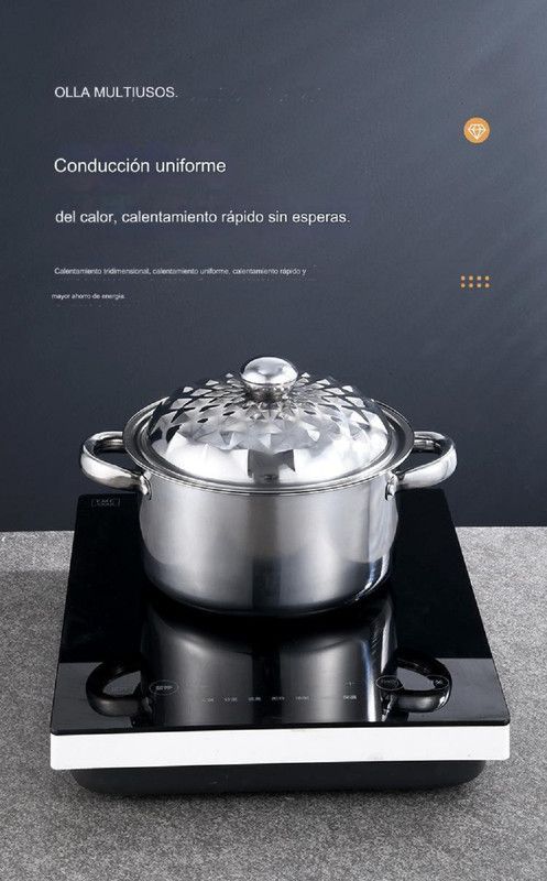 Ollas Acero Inoxidable 5 Piezas Guisar Freir Cocinar Lau-5