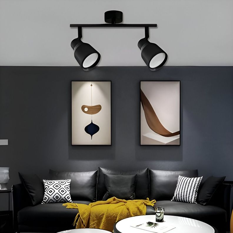 Lámpara Pared Techo LED Negro 2 Luces Ajustable Jhn-6