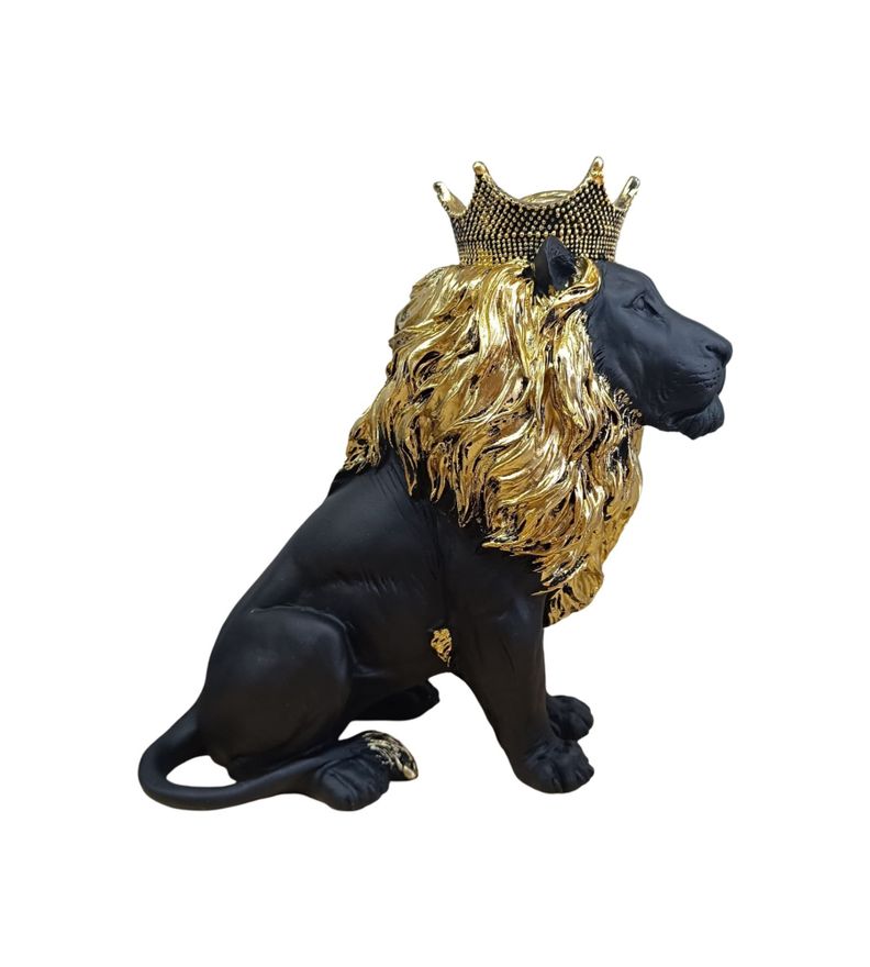 Figura Coleccionable Estatua León Sentado Decoración Jhn-0