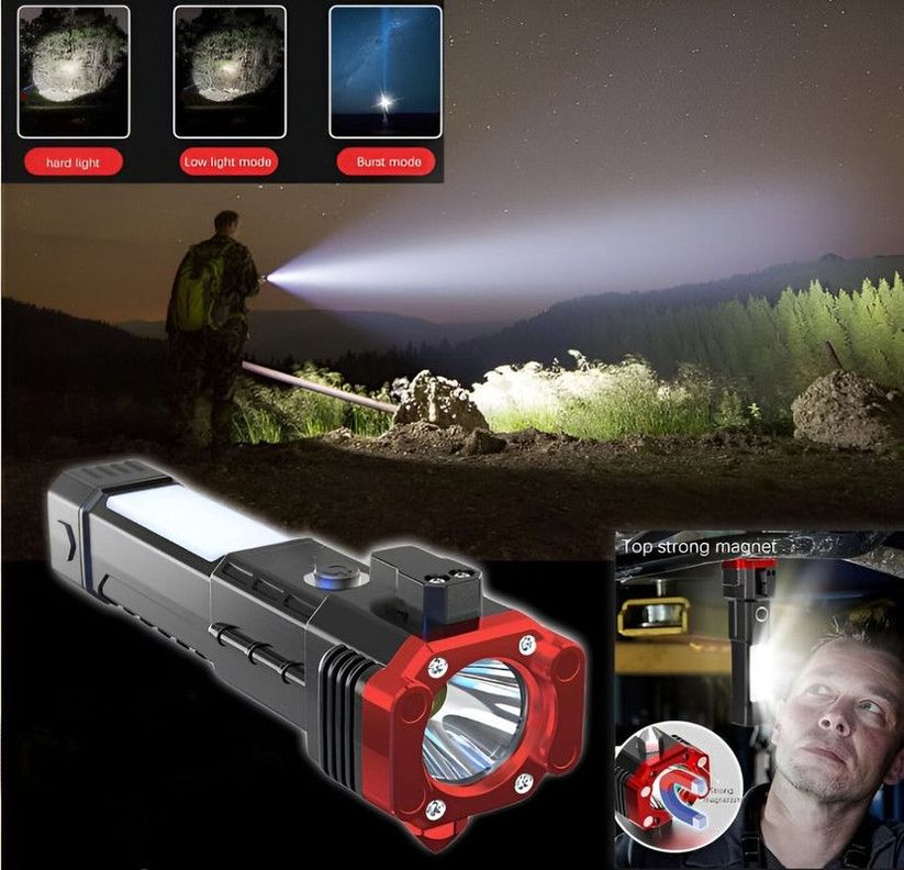 Linterna Led Tactica Recargable Multifuncional Lau-9