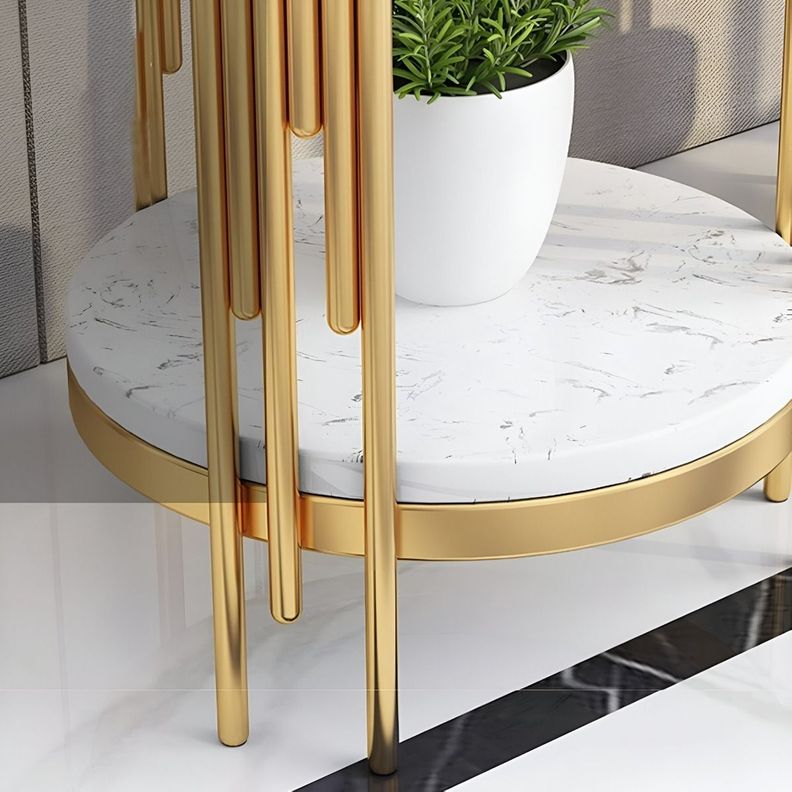 Porta Macetas Redonda Decorativa Elegante 2 Niveles 90cm Jhn-1