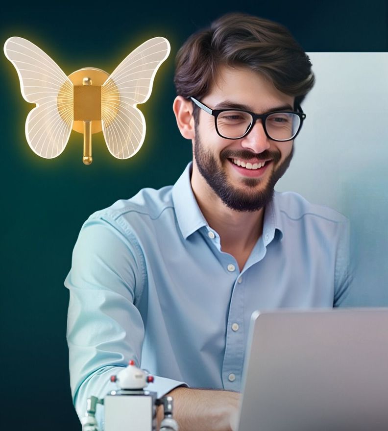 Aplique LED Pared Lámpara Decorativa Mariposa Moderna Jhn-3