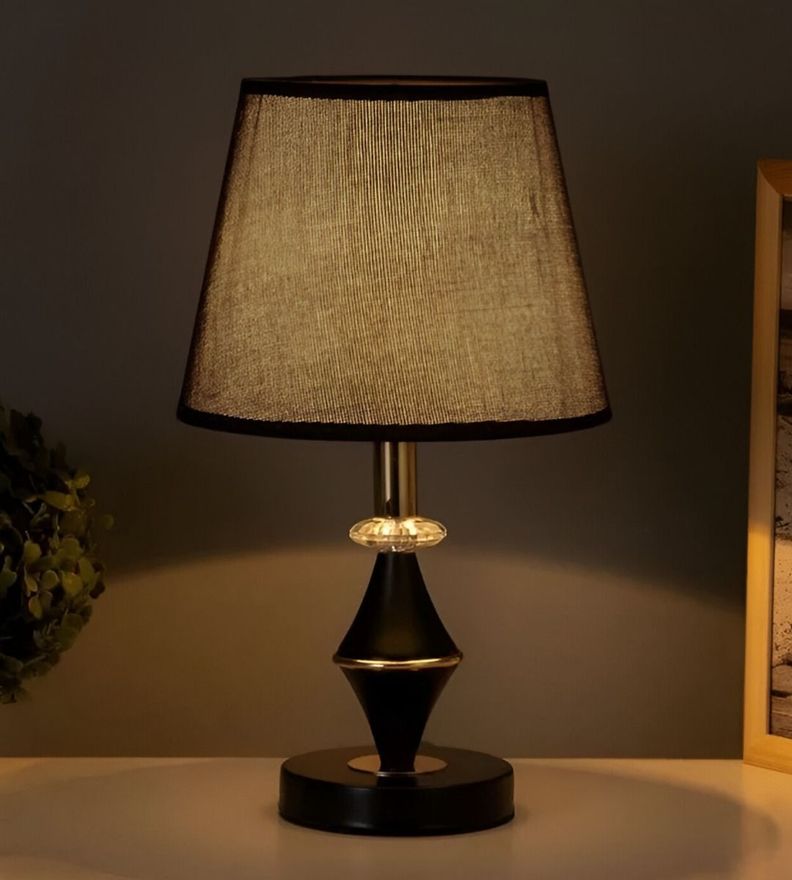 Lámparas Velador Mesa Dormitorios Moderna Negra Jhn-9